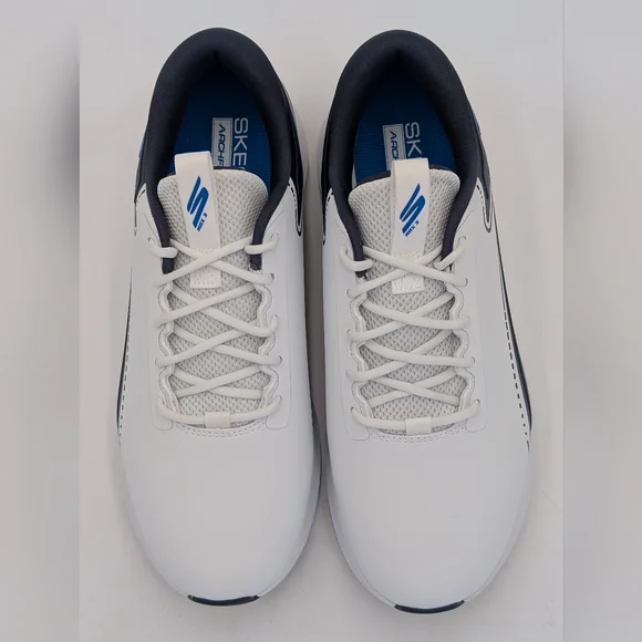 Skechers Go Golf Max 3 Size 9 ArchFit Waterproof Men's White and Navy Sneakers